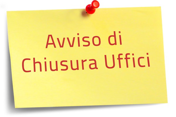 cartello con la scritta avviso chiusura uffici